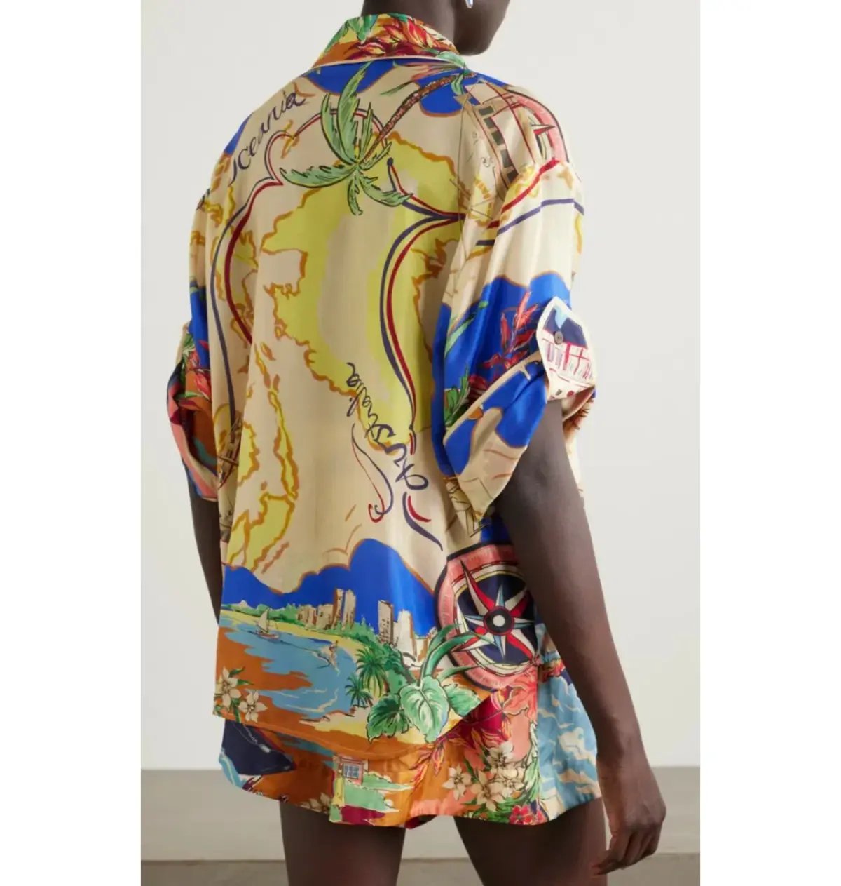 Zimmermann Alight Short Sleeve Shirt and Draw Waist Short Nautical Map Size 1 / AU 10 photo 3