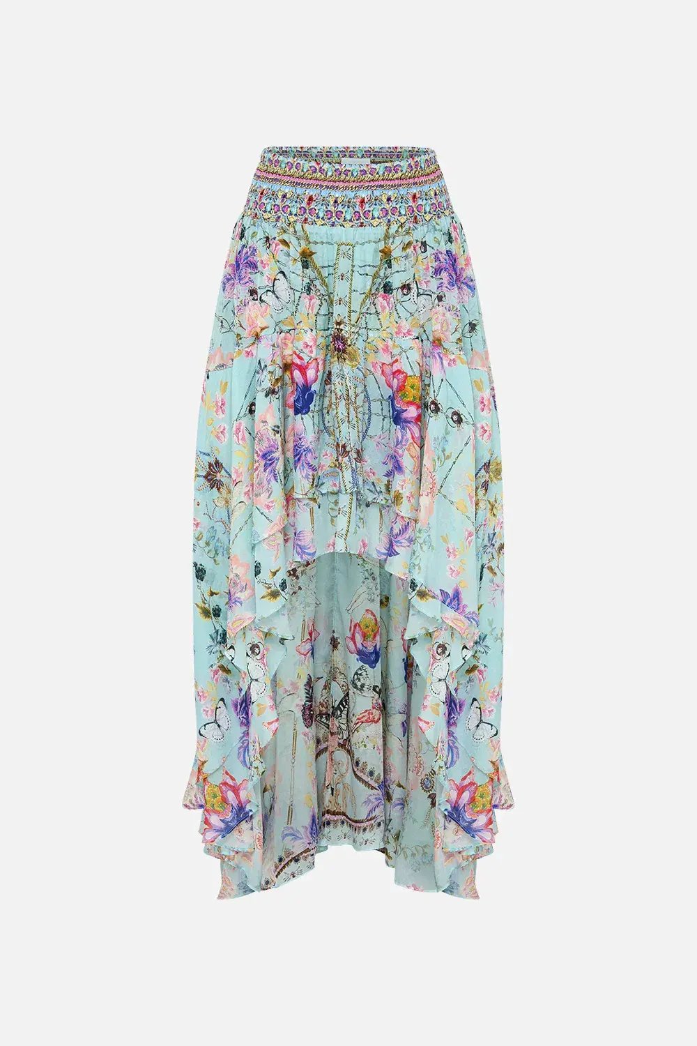 Camilla Double Layer Hem Skirt Love Web Print Size AU 8 photo 3