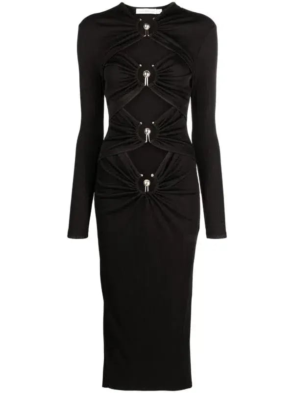 Christopher Esber Orbit Cut-Out Midi Dress Black Size 10 photo 3