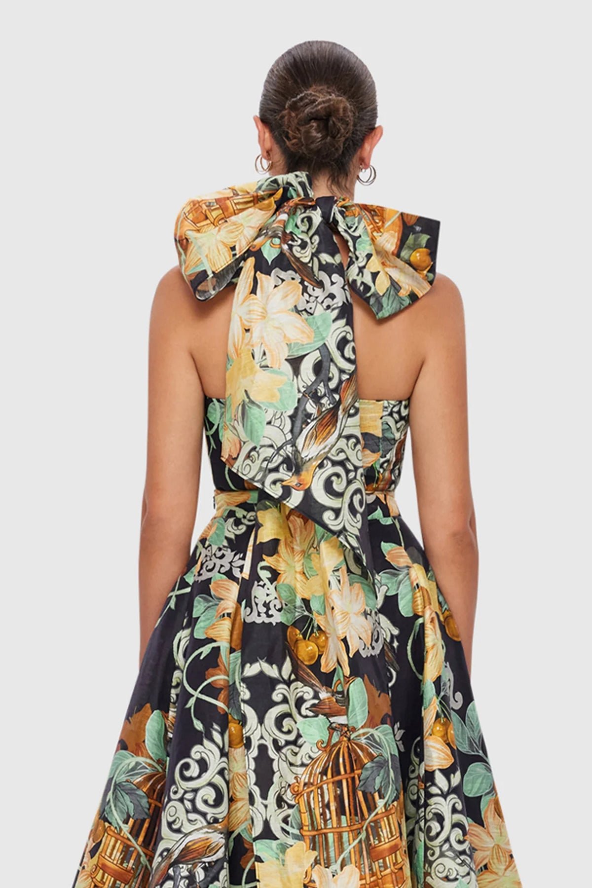 LEO LIN BRIDGET HALTERNECK TOP - AZALEA PRINT IN TWILIGHT photo 6