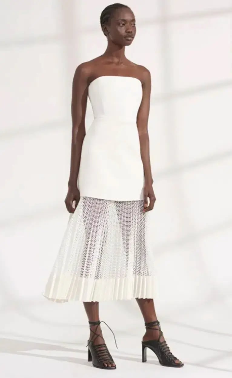 Dion Lee Net Pleat Dress Ivory Size AU 8 photo 2
