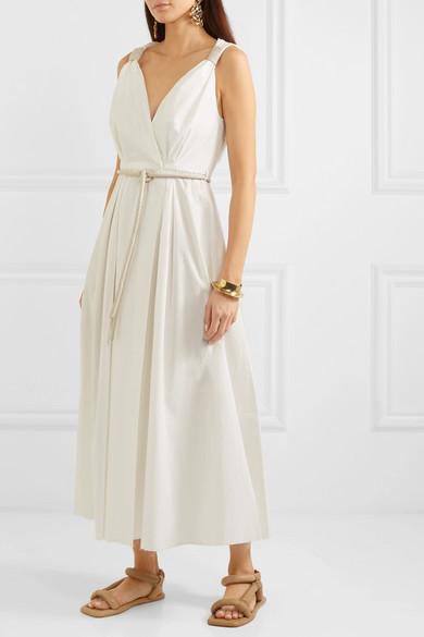 Nanushka - Lilith vegan leather-trimmed cotton-poplin maxi dress in White (size 8) NEVER WORN! photo 3