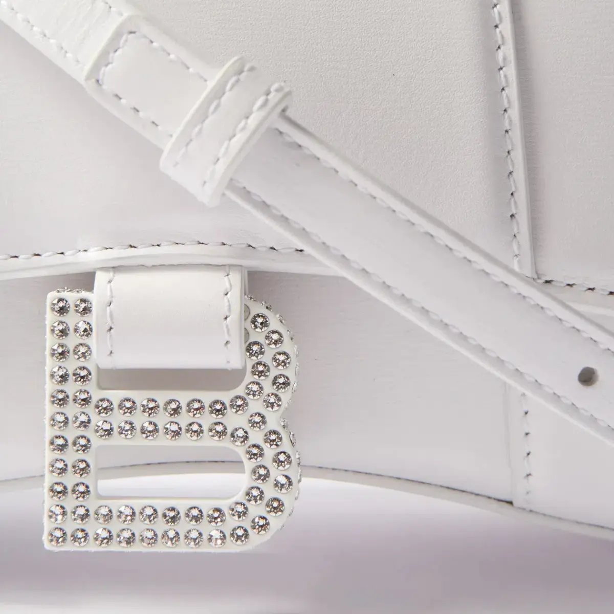 Balenciaga Hourglass Bag Crystal Logo White Size XS photo 4