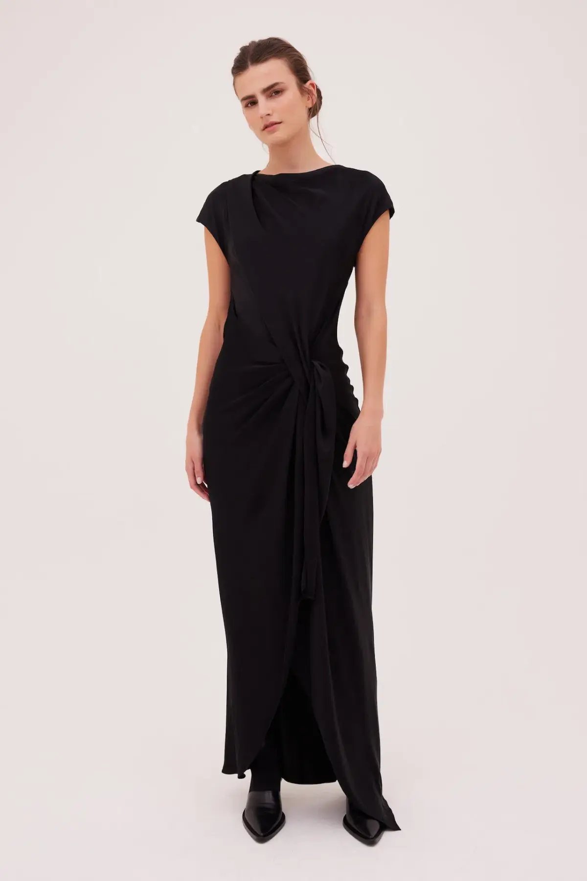 Bianca Spender Eva Satin Crepe Dress Black Size 16 photo 2