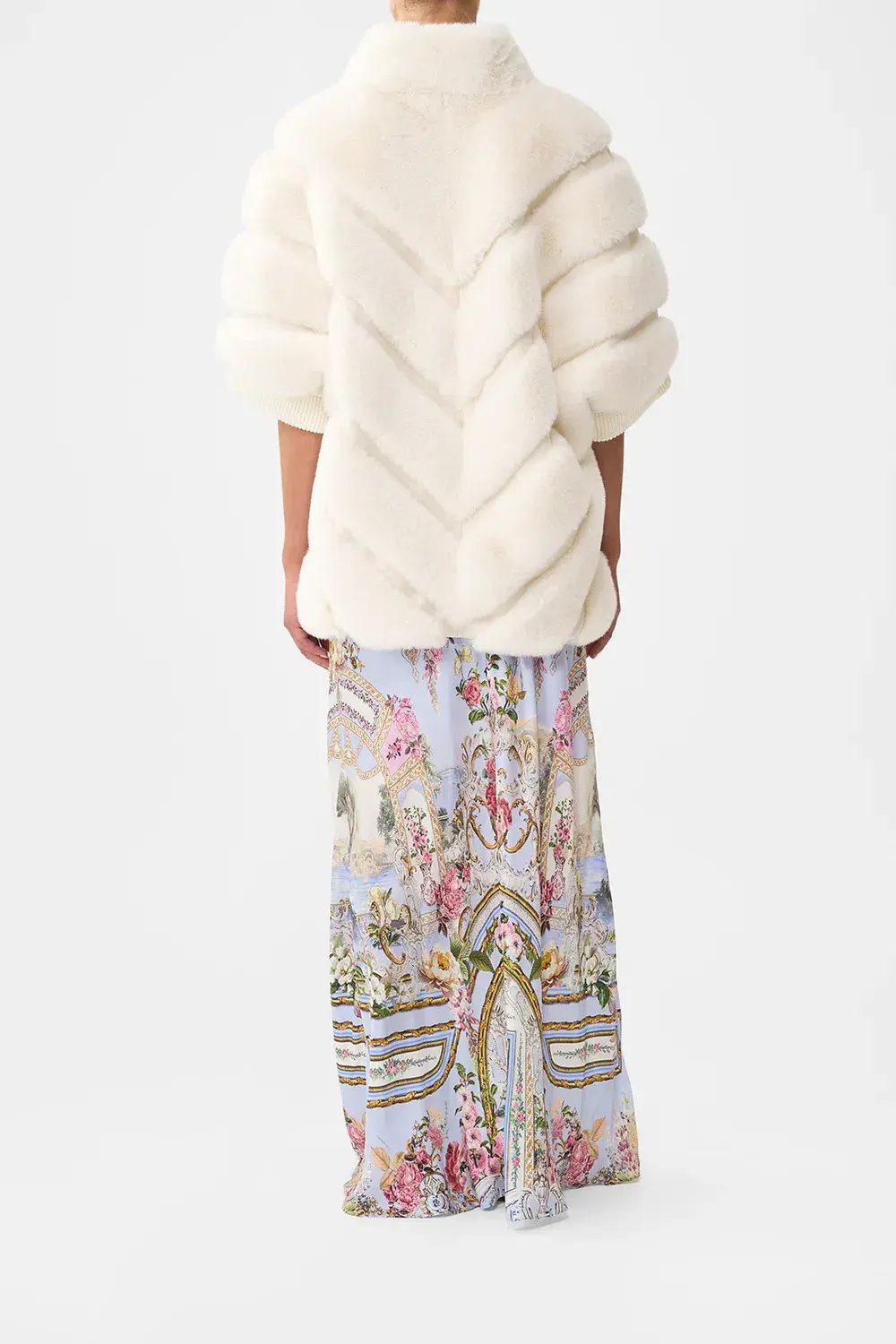 Camilla Tiled Time Faux Fur Short Sleeve Slouch Jacket White (M/L-AU12/14) photo 2
