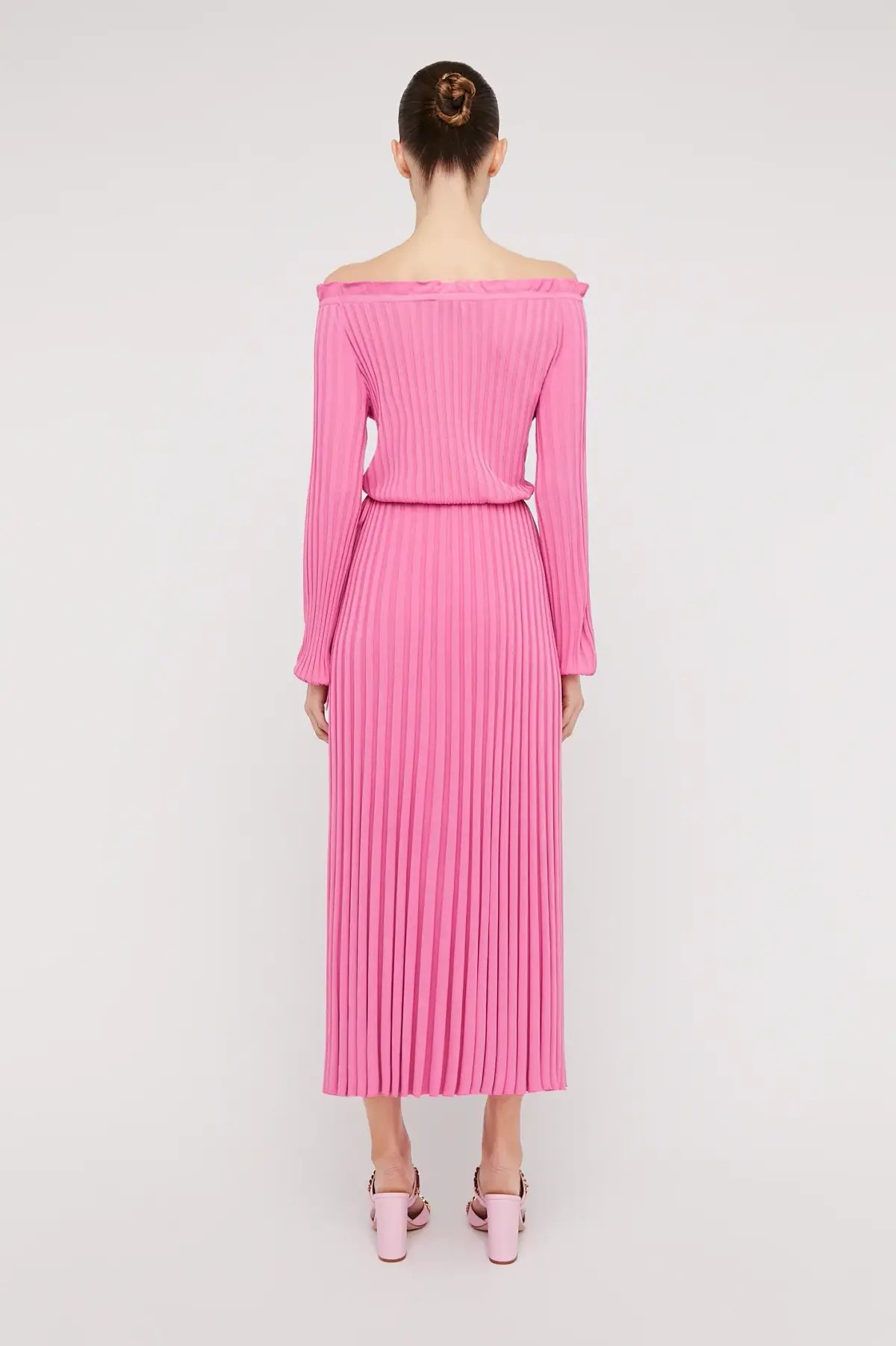 Scanlan Theodore Rib Cold Shoulder Dress Pink Size S / Au 8 photo 3