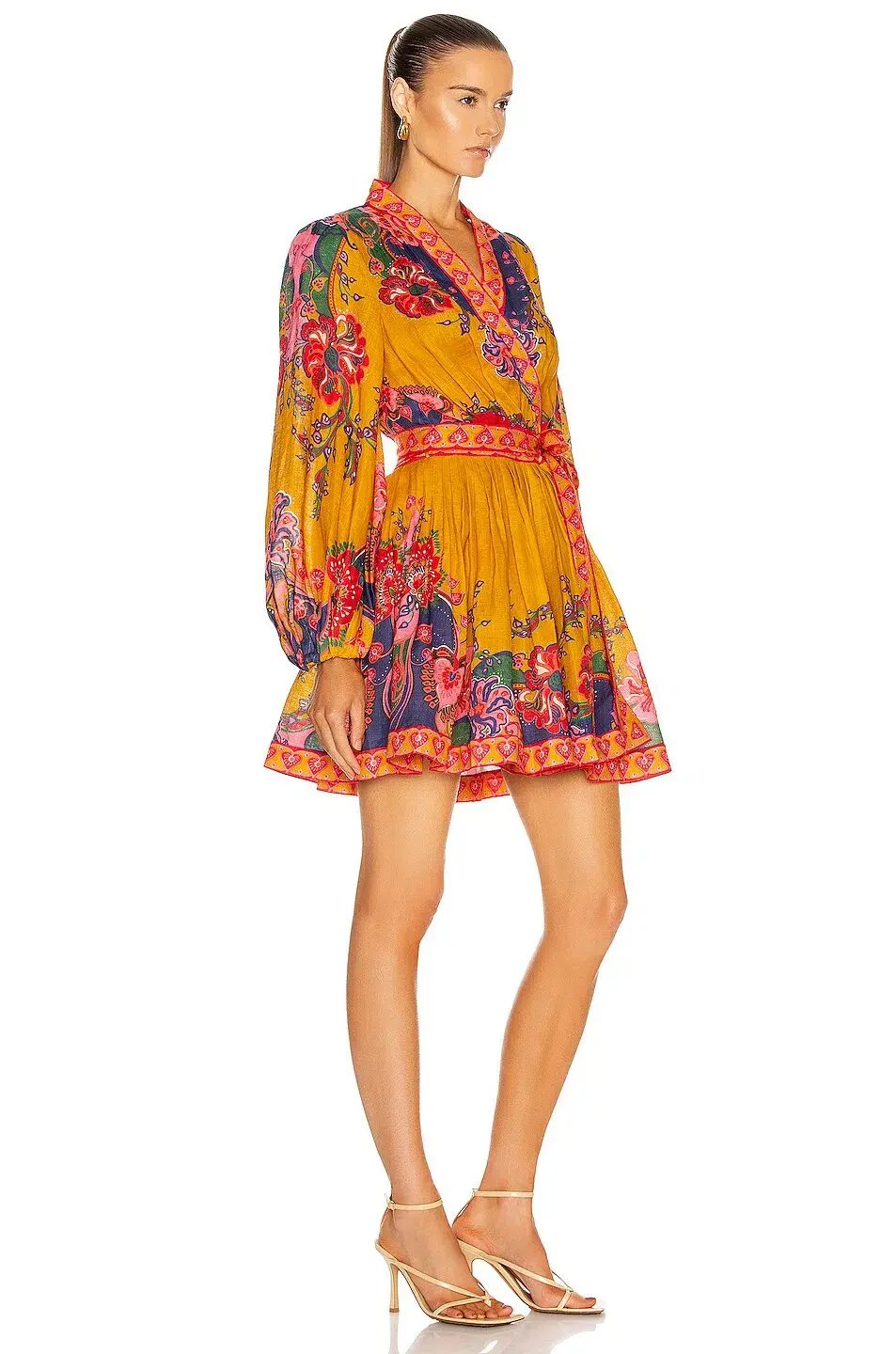 Zimmermann Lovestruck Paisley Linen Wrap Dress Print Size 3 photo 2