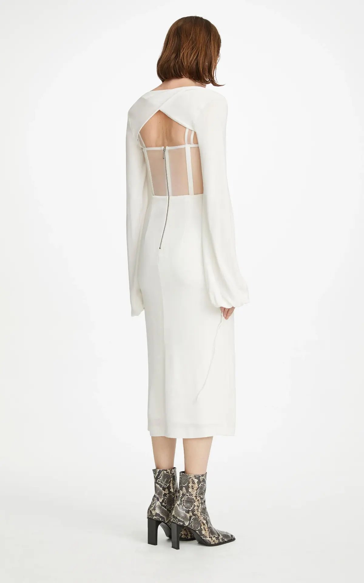 Dion Lee Viscose Jersey Twist Corset Dress White Size 6 photo 4