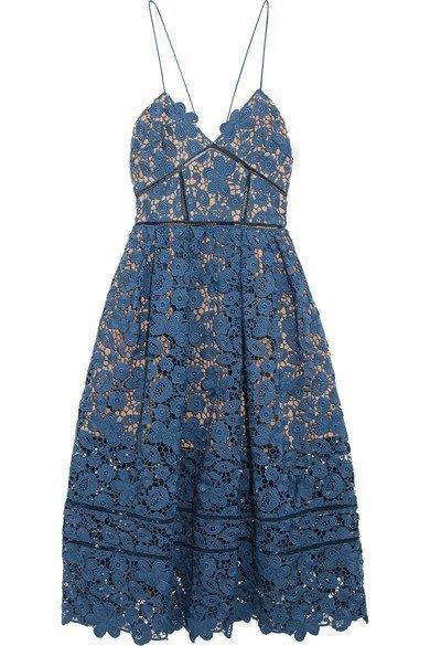 Self Portrait Azealea Dress Blue Size 14 photo 3