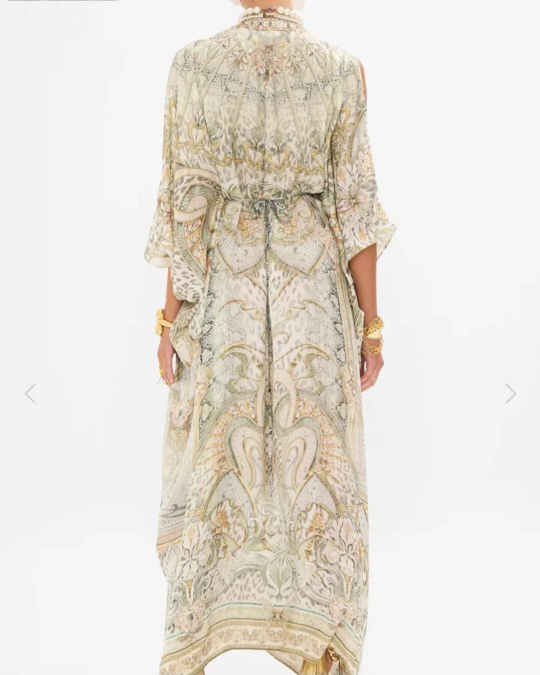 Camilla Ivory Tales Silk Kaftan With Hardware Cream One Size photo 4