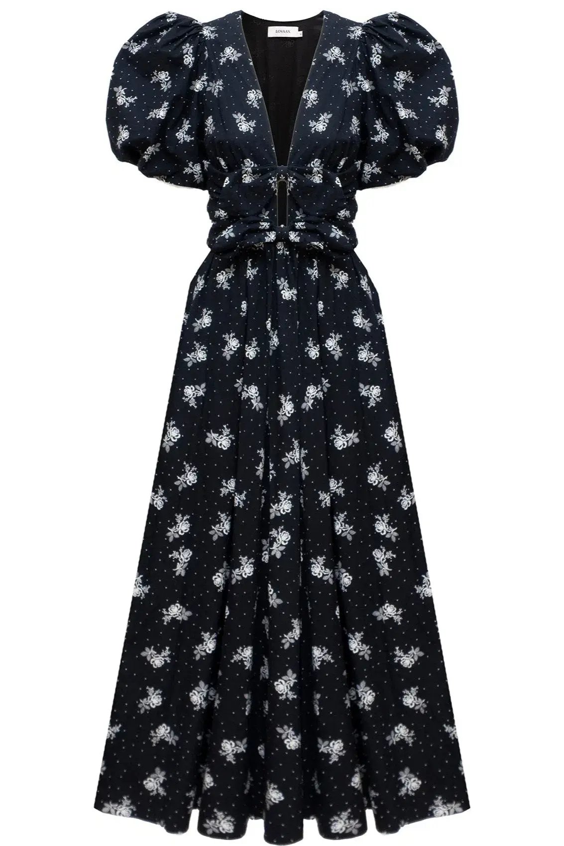 Lovaan Devon Dress Vintage Rose Black Size 14 photo 4
