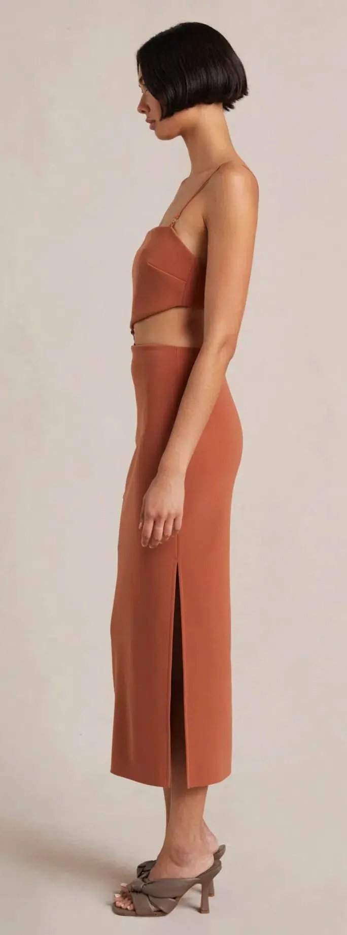 Bec and Bridge Alba Cut Out Midi Dress Brown Size 10 photo 6