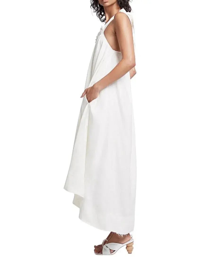 Aje Rarity One Shoulder Midi Dress White Size 10 photo 4