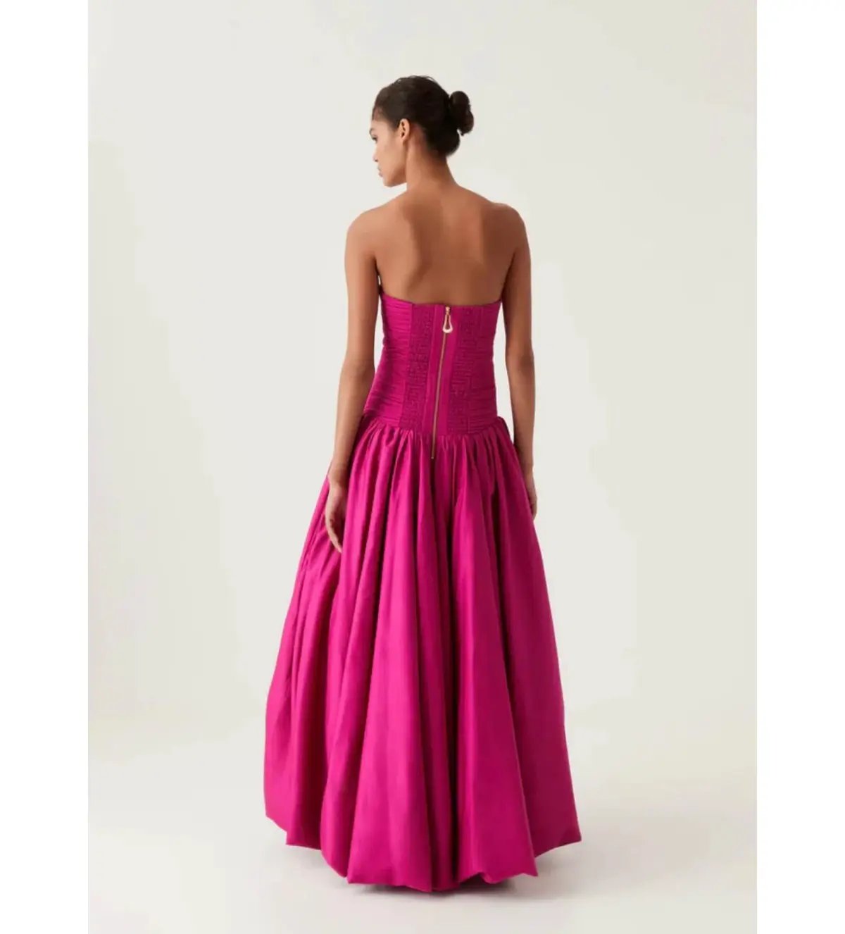 Aje Violette Bubble Hem Maxi Dress Deep Magenta; size 8 photo 4