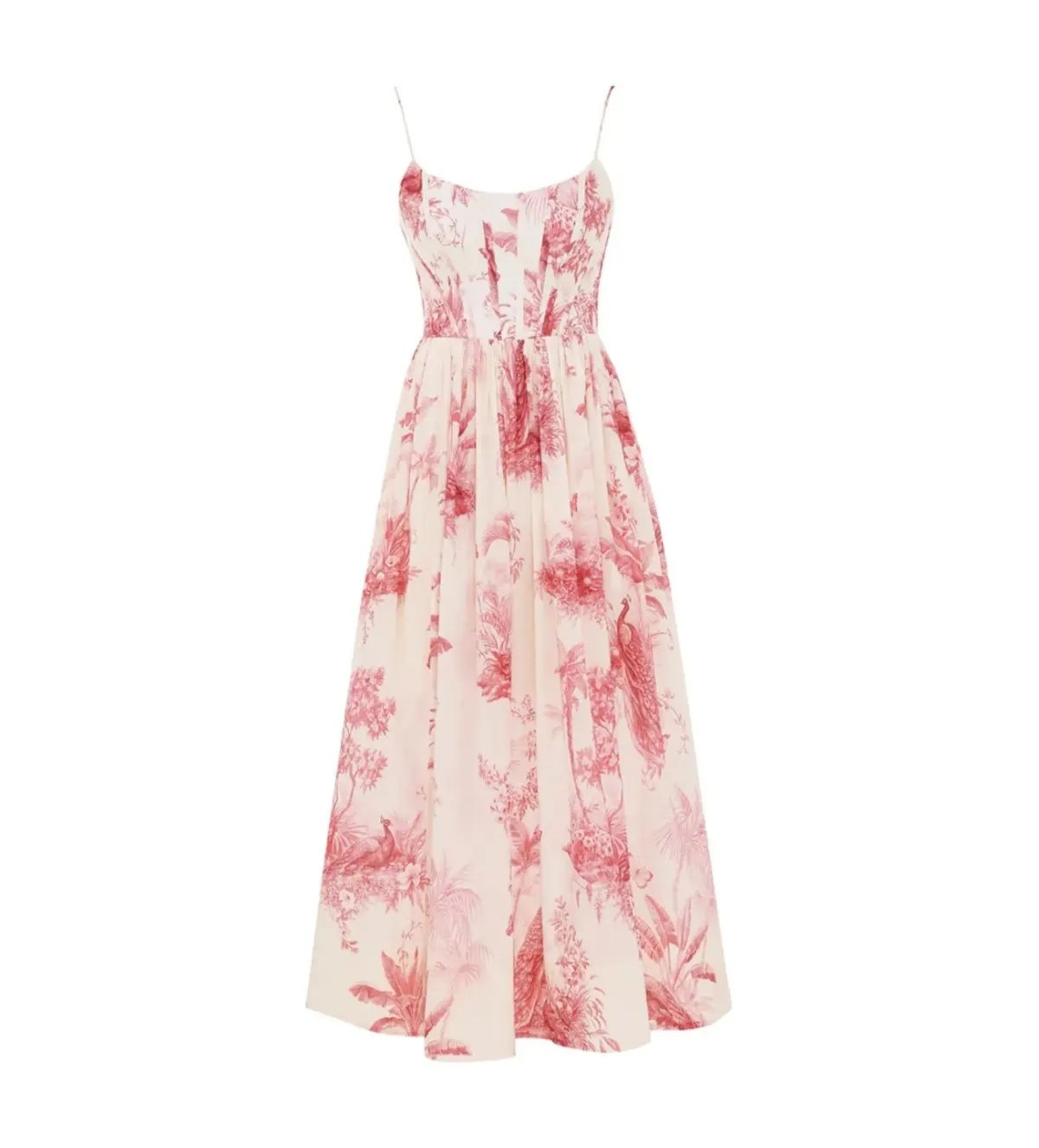 Zimmermann Waverly Corset Midi Dress Pink Palm Size 3 AU 14 photo 7