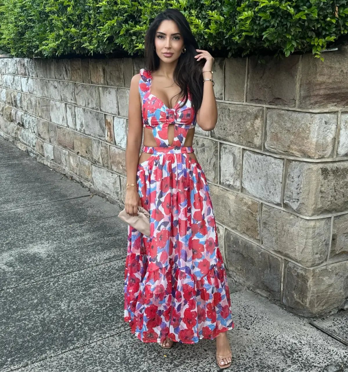 Nia & Rose Summer Breeze Maxi Dress Floral Size 8 photo 2