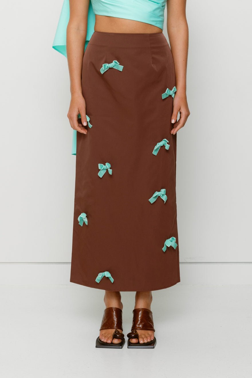 The Wolf Gang Amar Midi Skirt - Cocoa photo 3