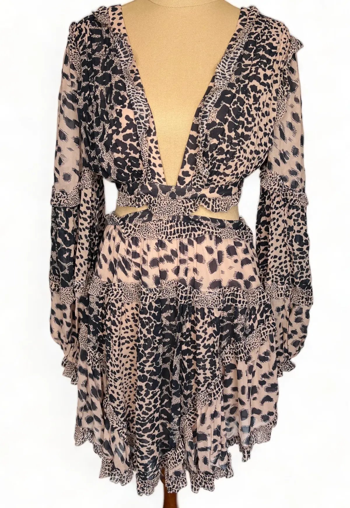 Zimmermann Allia Cut Out Mini Dress Print Size 0 / AU 8 photo 5