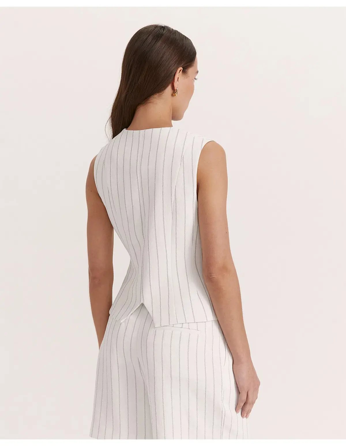 Saba Dharma Pinstripe Vest White Size AU 4 photo 3