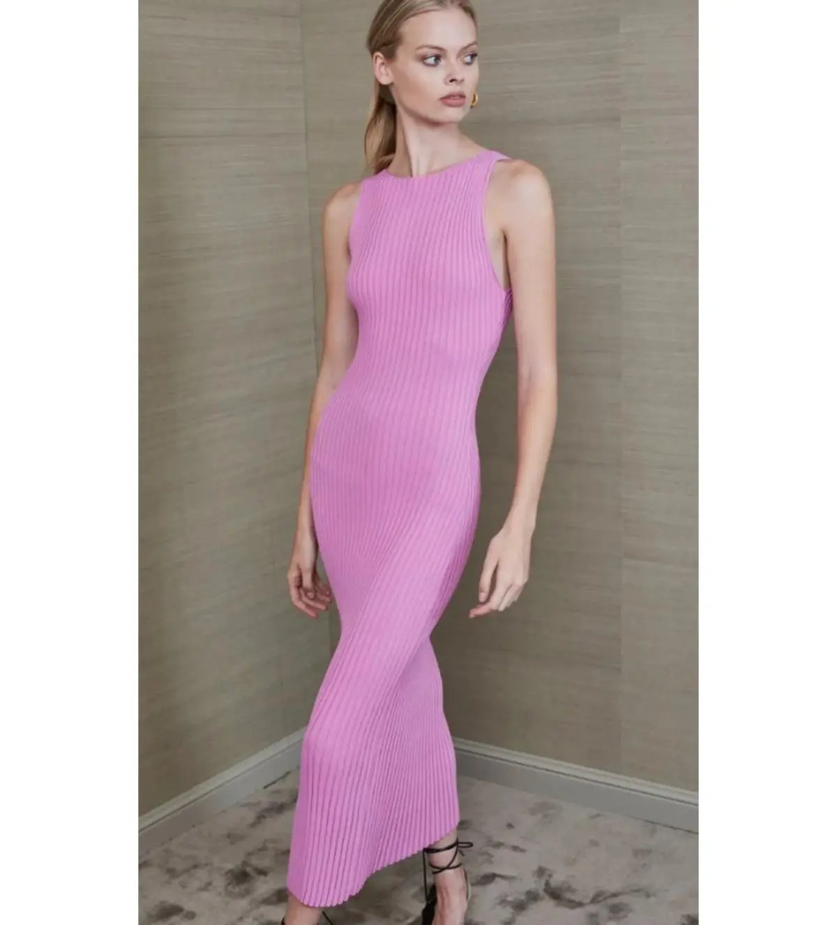 Bec & Bridge  White Water Midi Dress Bubble Gum Pink Size 10 photo 2