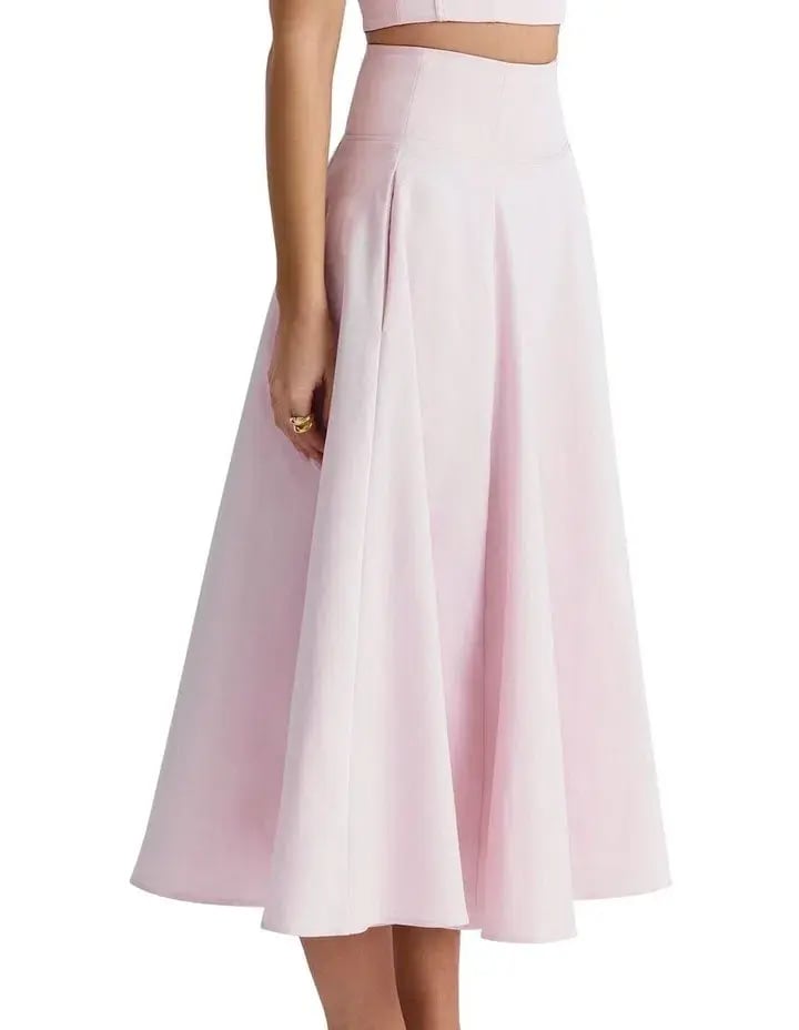 House of CB Pabla Cropped Bralette Top & Rita A-Line Midi Skirt Set Ballerina Pink Size XS / AU 6 photo 6