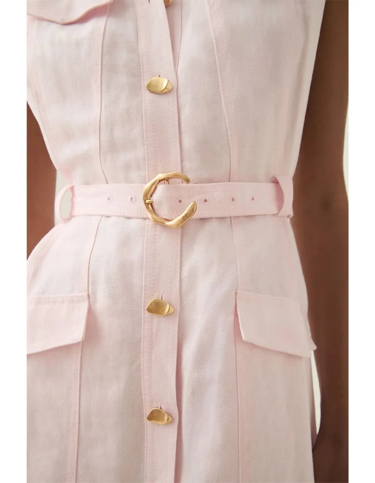 Aje Dulcet Logo Midi Dress Pastel Pink Size 10 photo 4