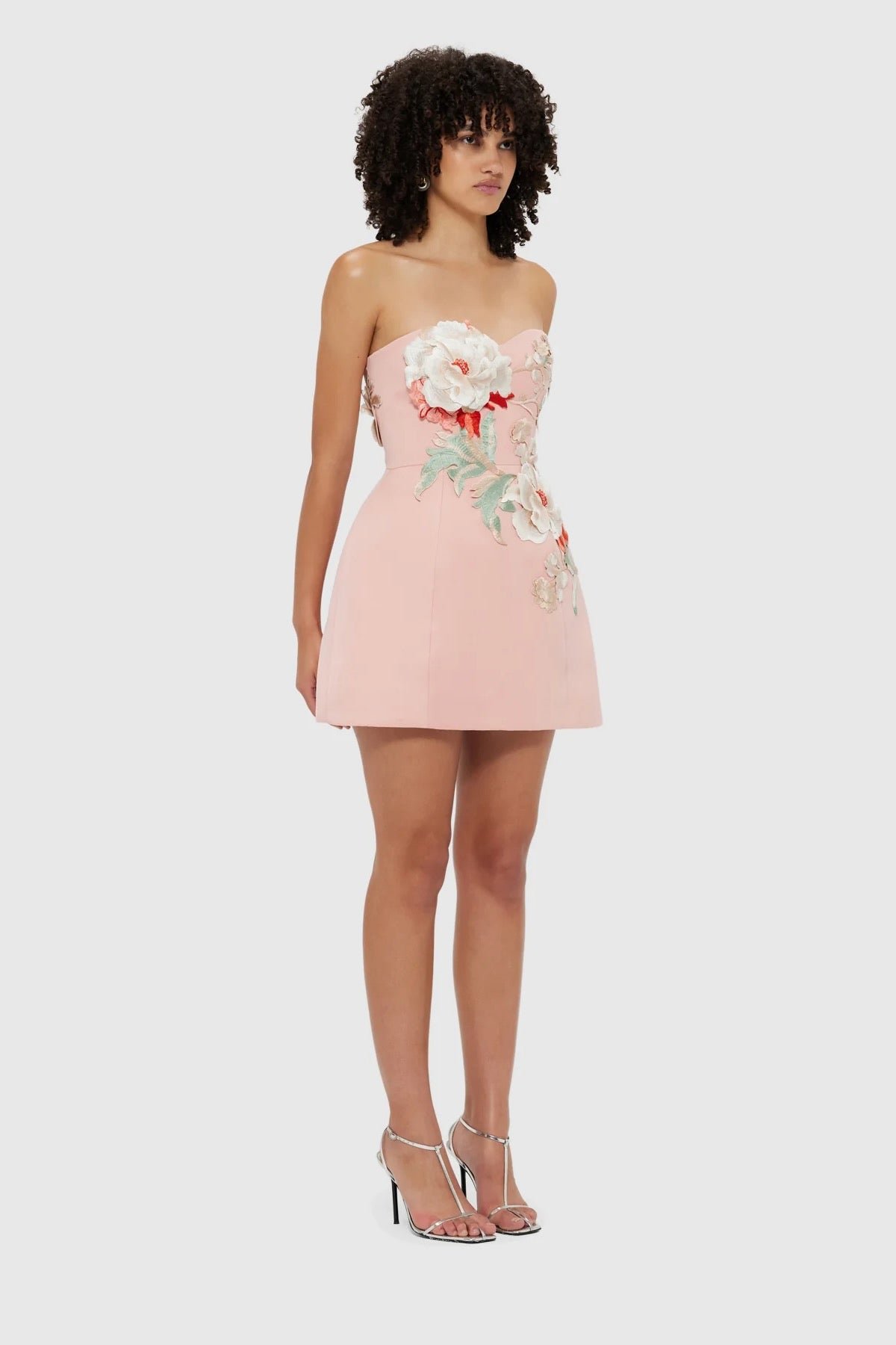LEO LIN ROSARIO APPLIQUÉ BUSTIER MINI DRESS - PEONY PRINT photo 5