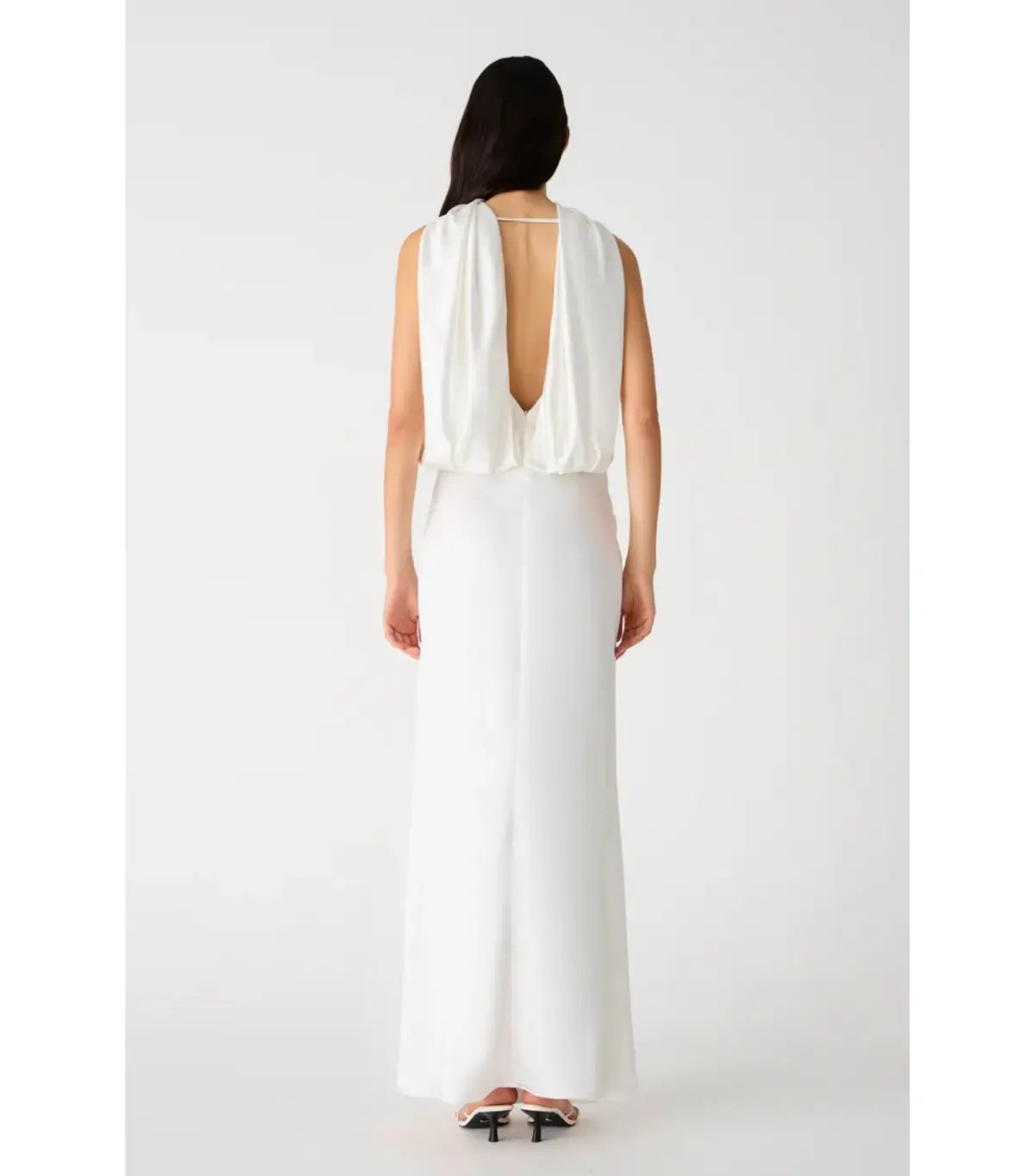 Misha Ketina Gloss Satin Gown Ivory Size 8/S photo 5