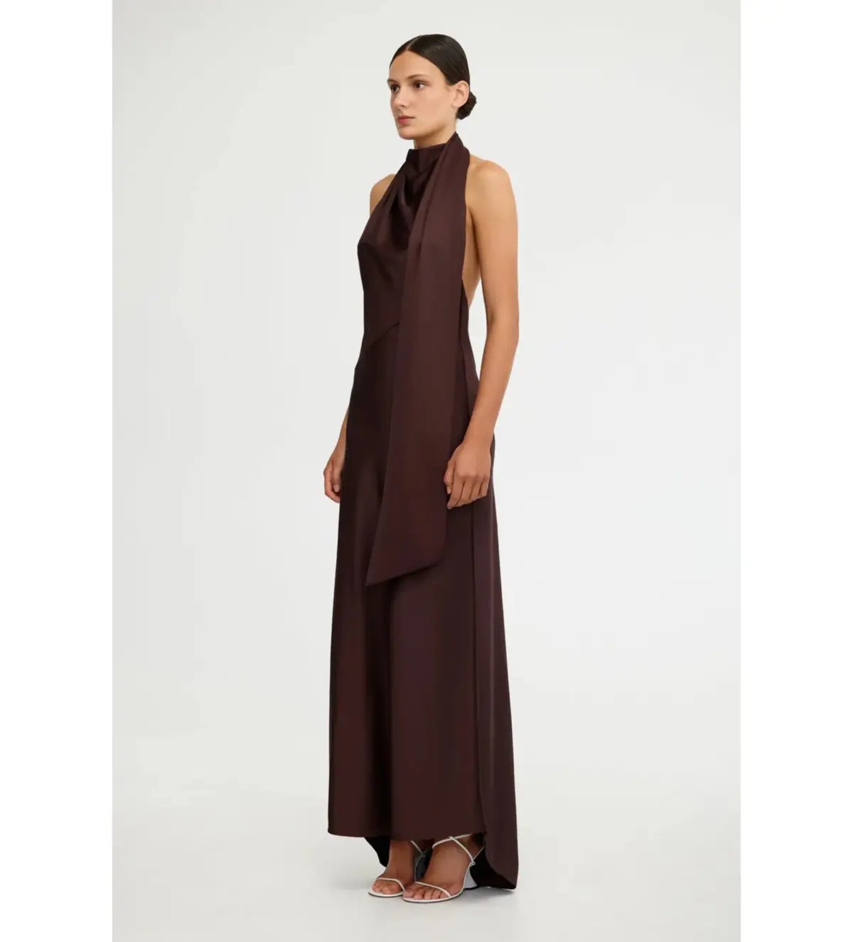 Significant Other Adriana Halter Gown Chocolate Size 6 photo 3