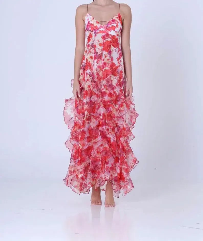 Menti Santorini Iris Flower Dress in Red Floral Size XS / AU 8 photo 2