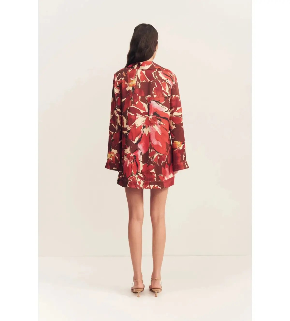 Shona Joy Nolita Shift Mini Dress Rosewood Floral One Size 6/XS photo 5