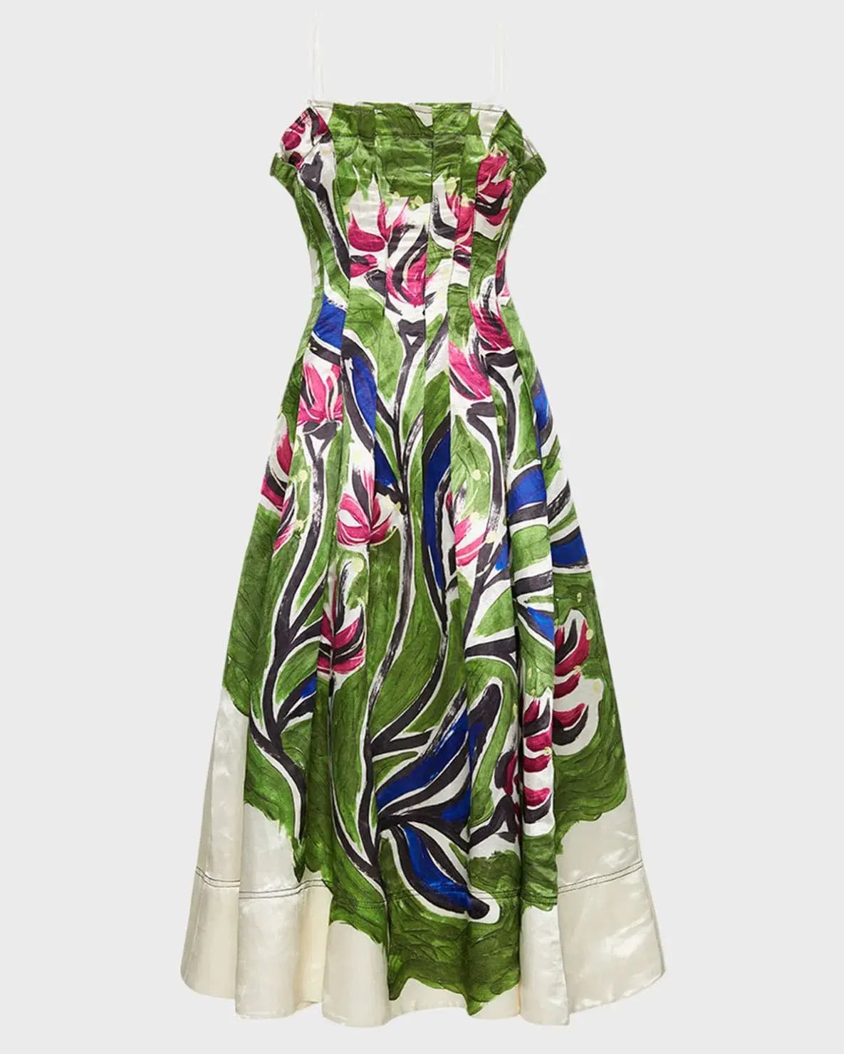 Aje Paradiso Cinched Midi Dress Native Gumnut Floral Size 8 photo 3