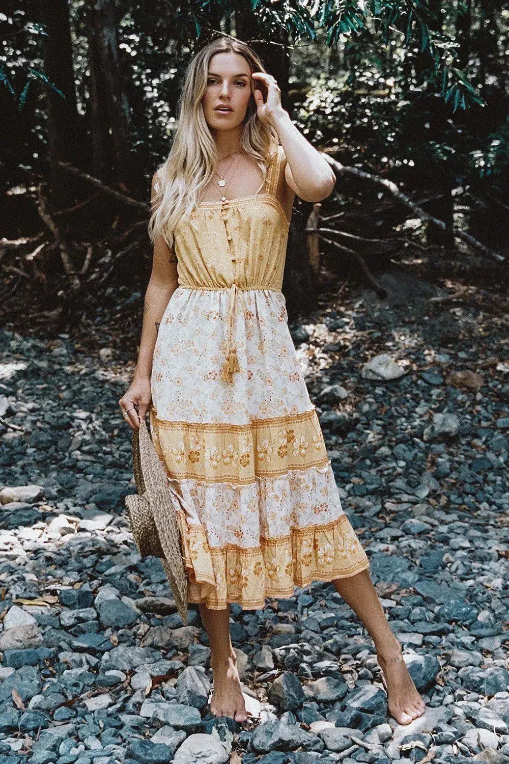 Spell & The Gypsy Arnhem Lily Sundress Lemon Drop Size AU 6 photo 4