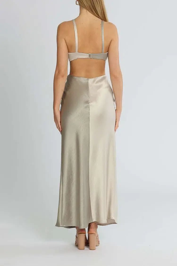 Bec and Bridge Felix Maxi Dress Grey Size 12 photo 4