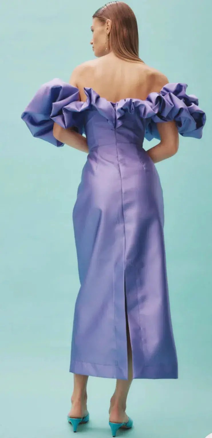 Alemais Suzi Off Shoulder Midi Dress Violet Size 10 photo 2
