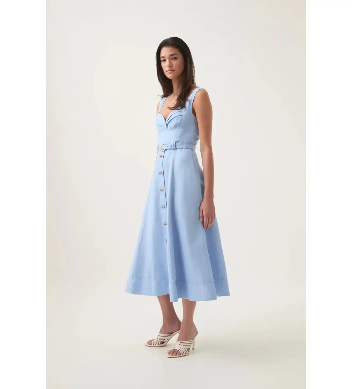 Aje Primary Belted Midi Dress Daydream Blue Size AU 12 photo 2