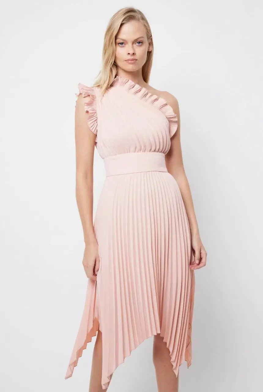 Mossman The Lady Like Midi Dress in Blush Size 8 photo 2
