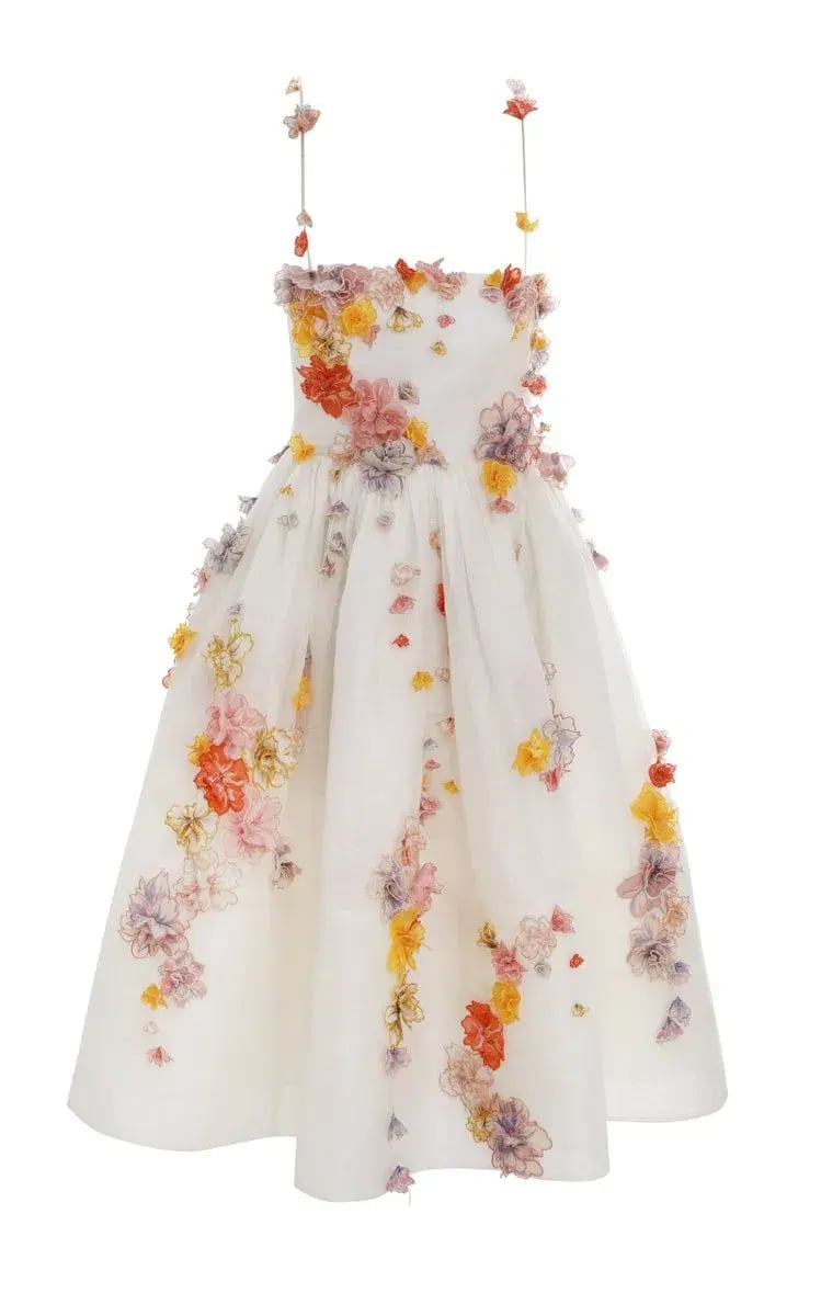 Zimmermann Floral Applique Midi Dress Floral Size 1 / Au 10 photo 5