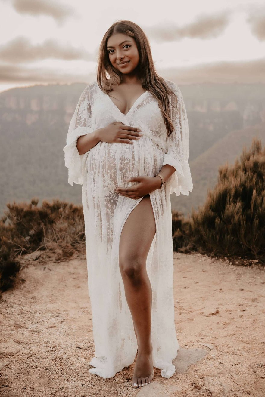 Mama Rentals Lola Ivory Lace Maxi Dress photo 2