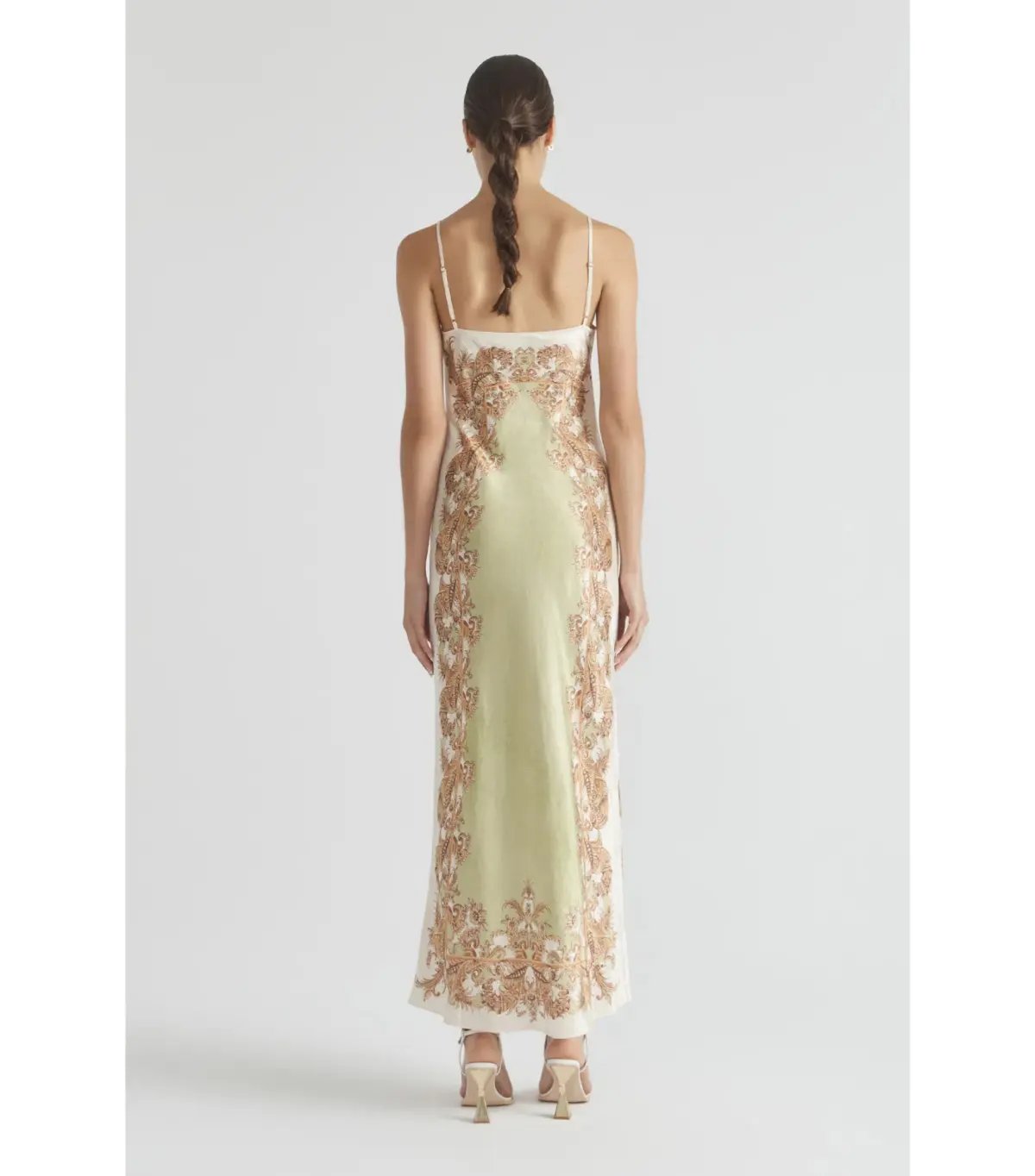 Antipodean Torrent Side Split Midi Dress Green Print Size AU 8 photo 3
