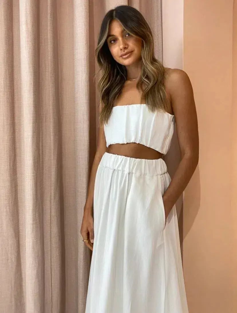 Sir The Label Clemence Bustier and Maxi Skirt Set White Size 6 photo 2