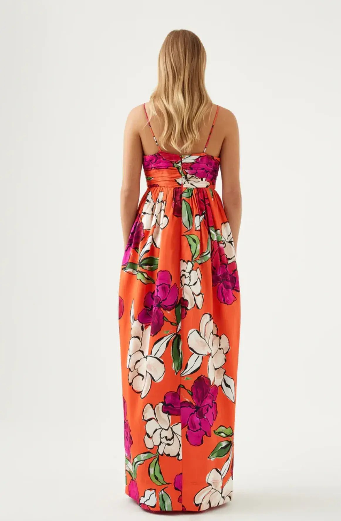 Aje Monument Tulip Maxi Dress Vivid Camellia Size 8 photo 5