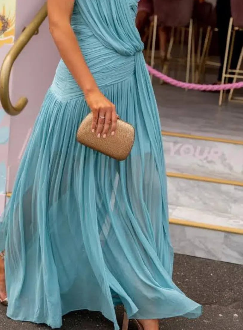 Thurley Waterfall Maxi Dress Blue Size 8 photo 3