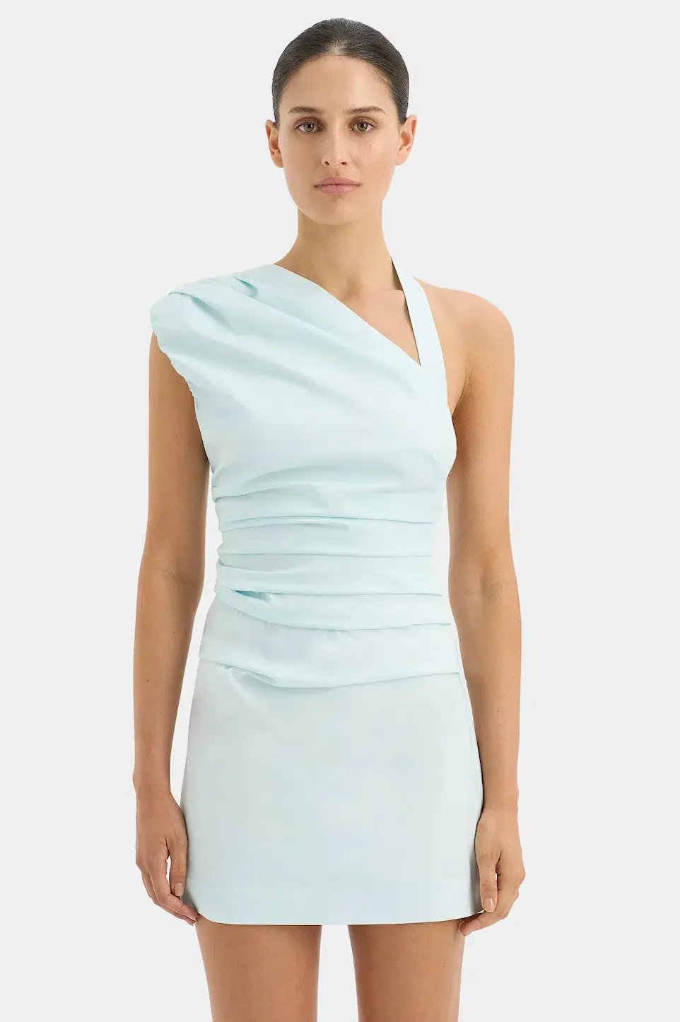 Sir The Label Azul Gathered Mini Dress Ice Blue Size 1 / AU 8 photo 2