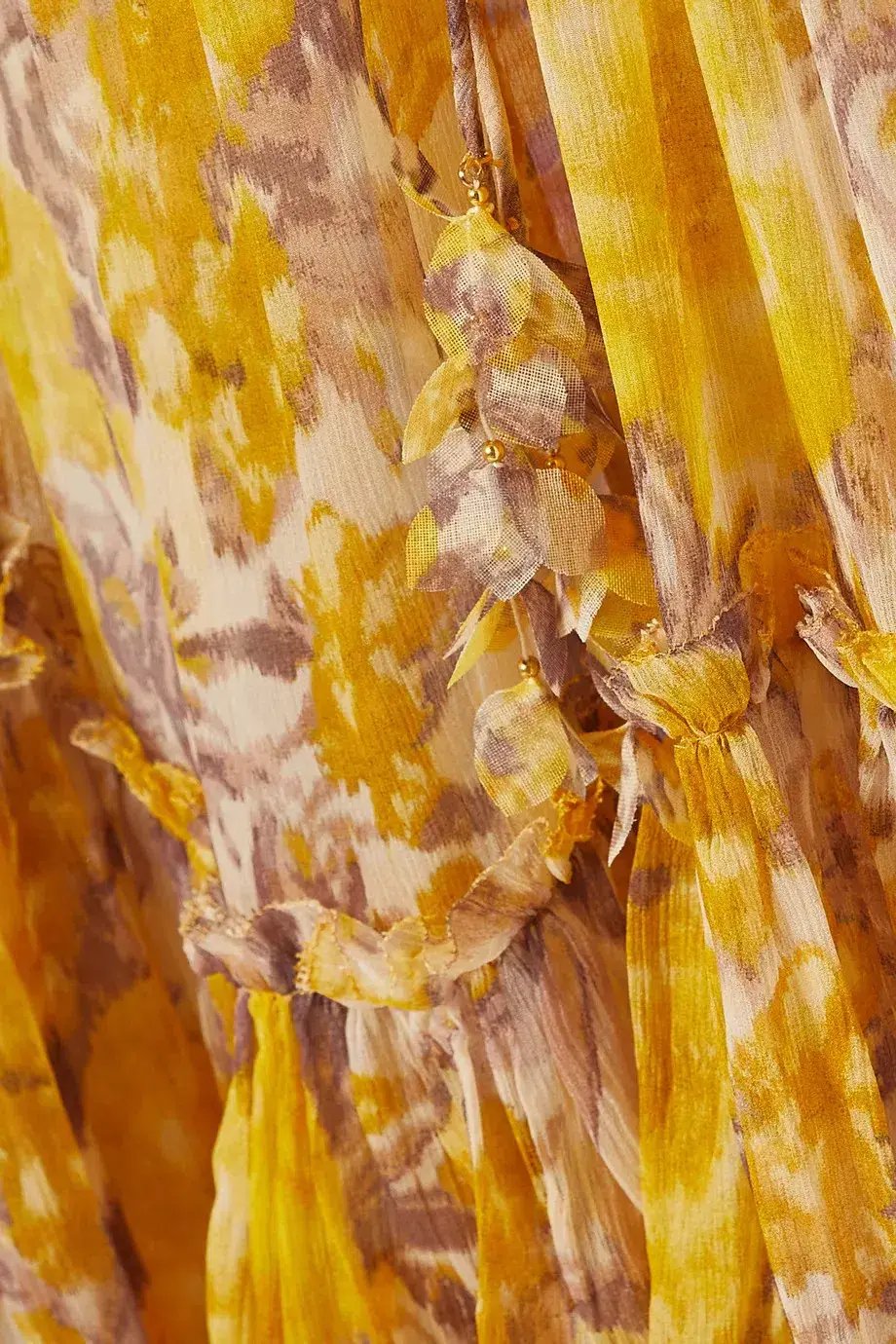 Zimmermann High Tide Flutter Midi Dress Yellow Size 2 / AU 12 photo 4