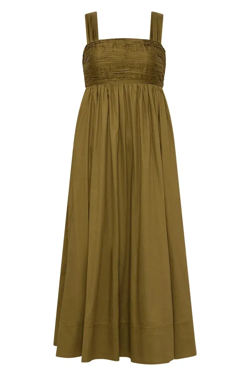 Aje Nova Tie Back Midi Dress Olive Size 10 photo 4