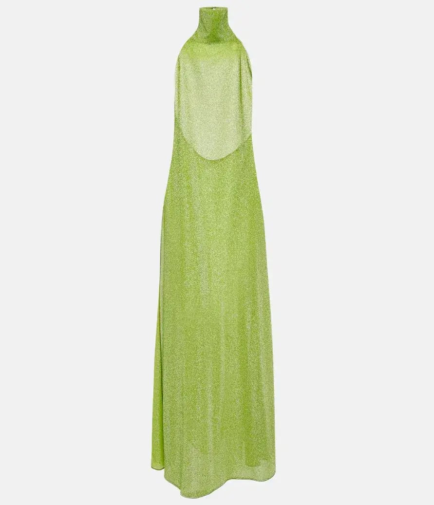 Oséree Lumiere Turtleneck Dress Green Size 14 photo 3