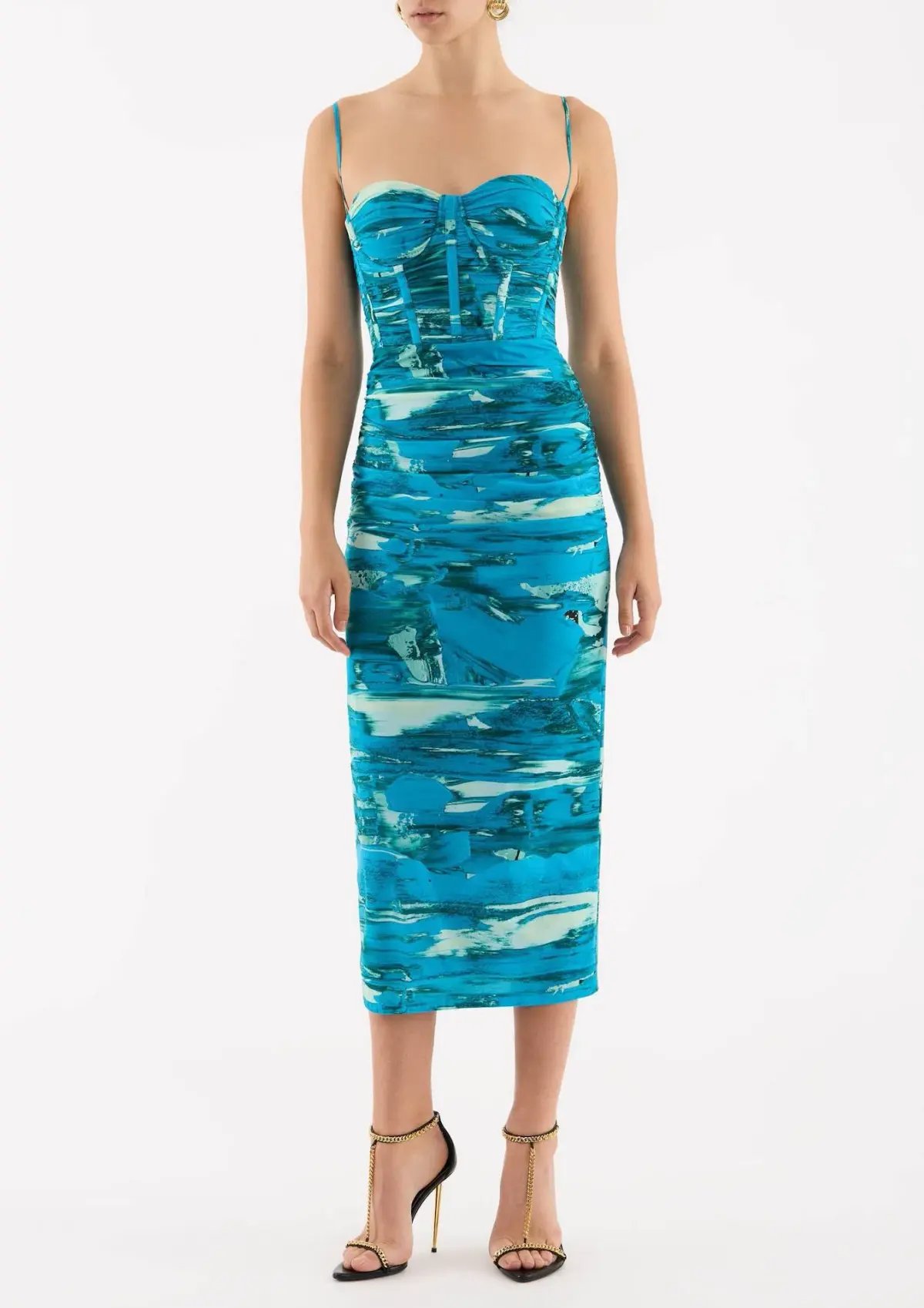 Rebecca Vallance Marine Mirage Midi Dress Blue Size 6 photo 2
