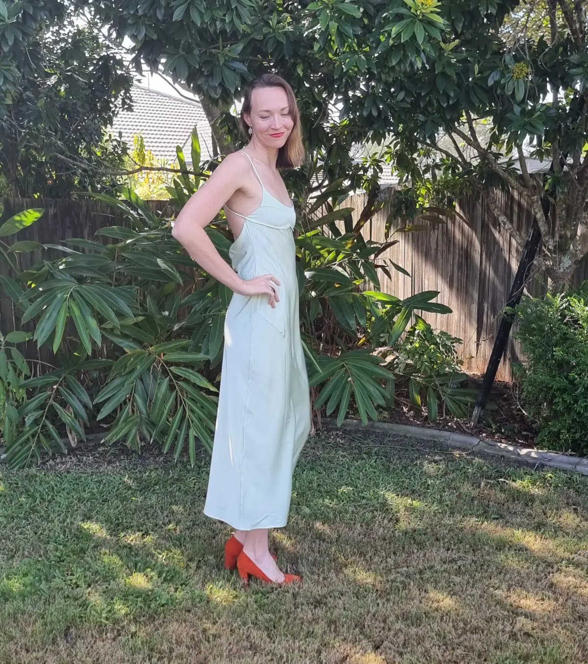 Dissh Greta Satin Midi Dress in Soft Green Size 12 photo 2