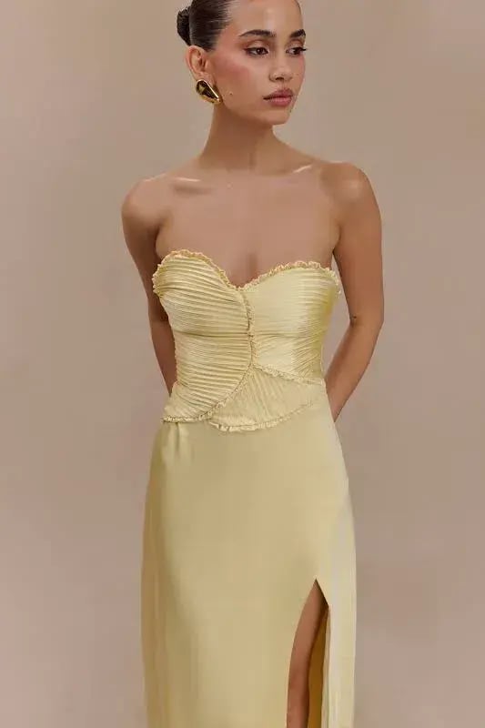 Meshki Larissa Dress Lemon Yellow Size 6 photo 4